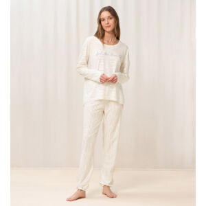 Sets PK LSL 10 CO/MD női pizsama - csíkos vajszínű