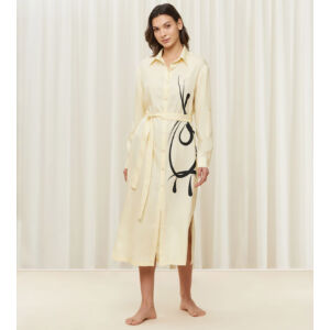 Thermal MyWear Maxi Dress hosszú női ruha - vajszínű mintás