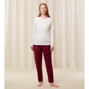 Mix & Match Tapered Trouser Flannel 01 X női szabadidő nadrág - bordó mintás