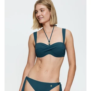 Summer Twist DP levehető pántos szivacsos bikini felső - sötétzöld