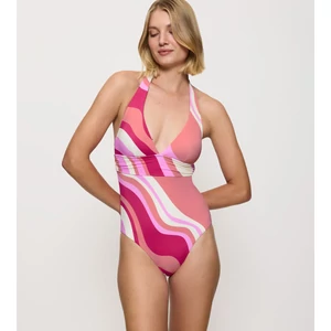 Summer Mix & Match OP Plunge pt egyrészes fürdőruha - rózsaszín mintás