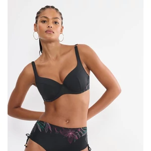 Summer Tropics WP 01 merevítős, szivacsos bikini felső - fekete mintás