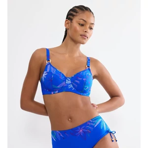 Summer Tropics W 01 merevítős bikini felső - királykék mintás