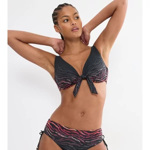 Summer Wild W merevítős bikini felső - fekete mintás