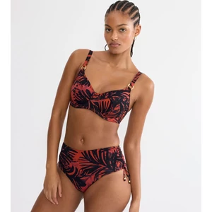 Summer Palm W 01 merevítős bikini felső - fekete mintás