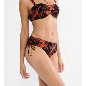 Summer Palm Midi 01 bikini alsó - fekete mintás