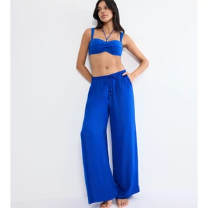Summer Satin Trousers női nadrág - királykék