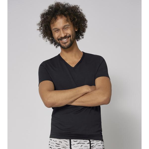 sloggi men GO Shirt V-Neck Slim Fit férfi póló - fekete