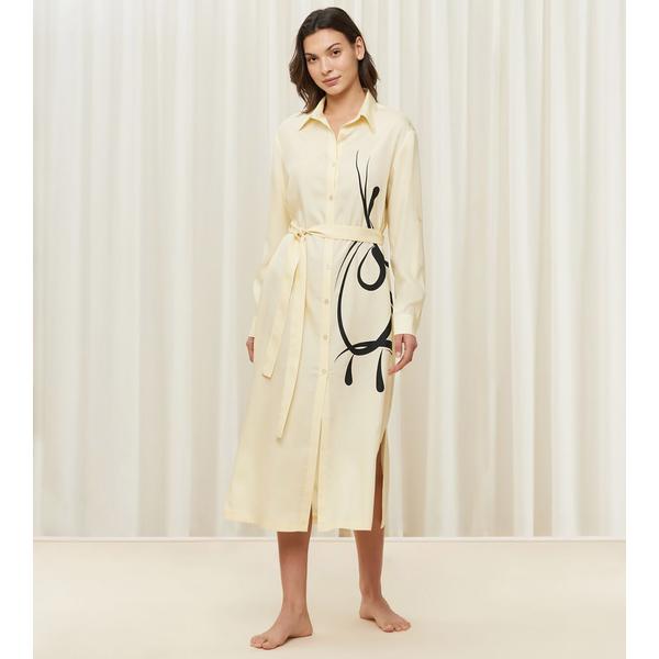 Thermal MyWear Maxi Dress hosszú női ruha - vajszínű mintás