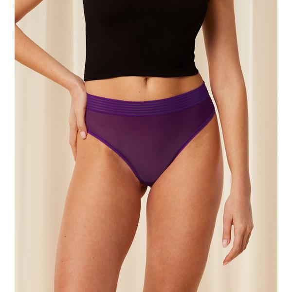 Tempting Sheer Highwaist String női alsó - sötétlila