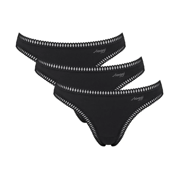 sloggi GO Crush String C3P női alsó 3 db - fekete