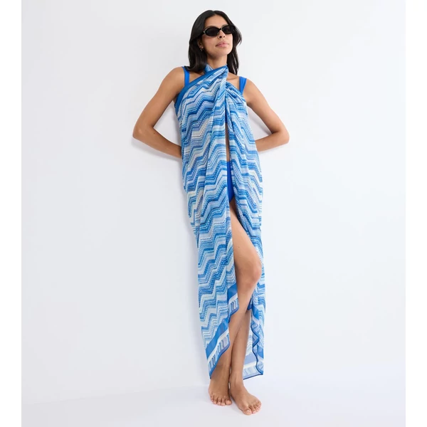 Beach MyWear Pareo - világoskék mintás
