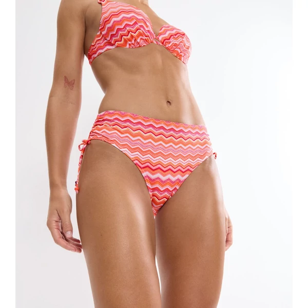 Mix & Match Summer Midi 01 pt bikini alsó - piros mintás