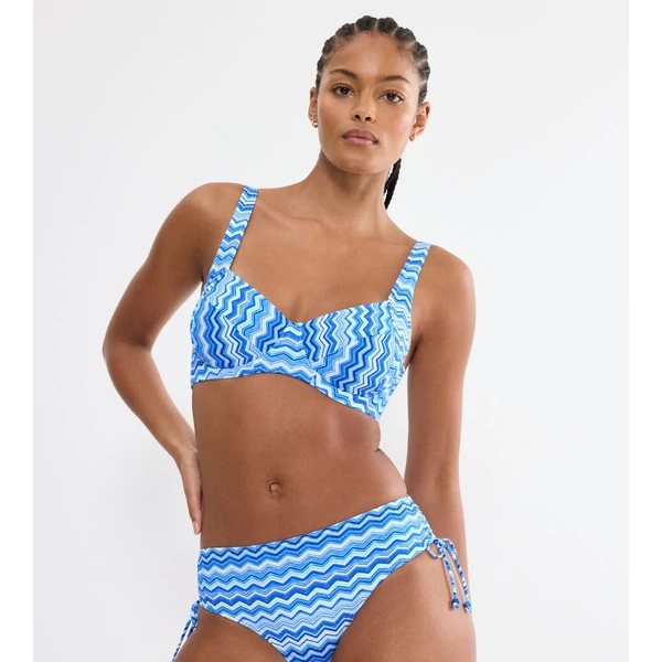 Mix & Match Summer W pt merevítős bikini felső - világoskék mintás