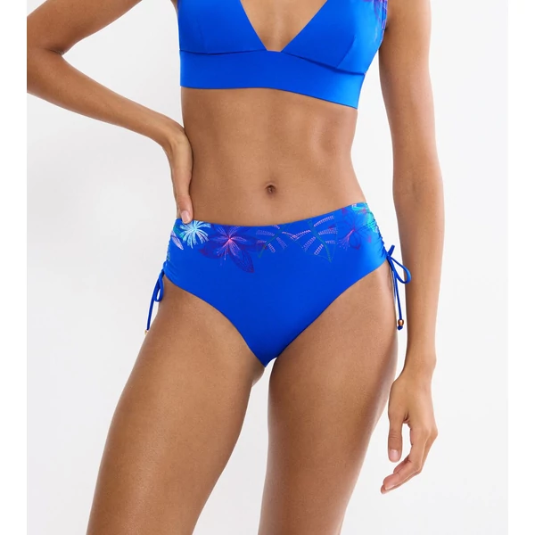 Summer Tropics Midi bikini alsó - királykék mintás