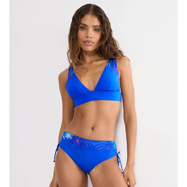 Summer Tropics P szivacsos bikini felső - királykék mintás