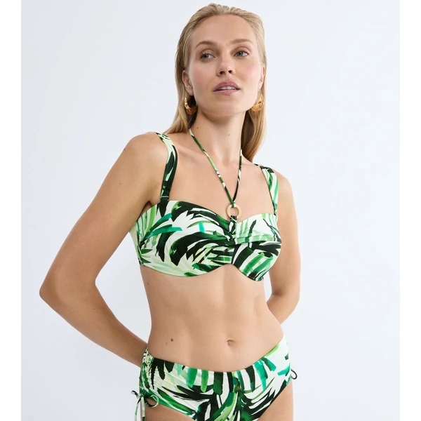 Summer Palm DP szivacsos bikini felső - zöld mintás
