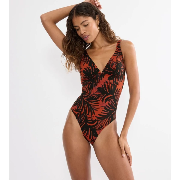 Summer Palm OP 02 egyrészes fürdőruha - fekete mintás