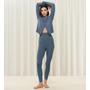 Kép 1/2 - Natural Spotlight Rib Comfort Stretch női leggings - kék