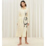 Kép 1/2 - Thermal MyWear Maxi Dress hosszú női ruha - vajszínű mintás