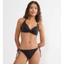 Kép 1/2 - Summer Sunset PU Plunge szivacsos bikini felső - fekete